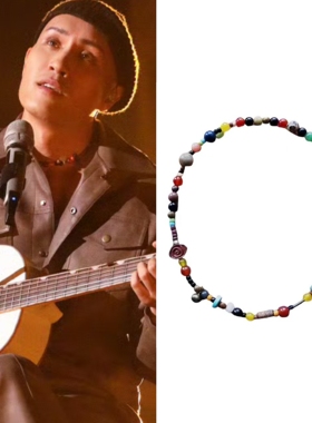 歌手2024  Yellow黄宣 思念同款趣味天然石玛瑙多色彩项颈链圈环