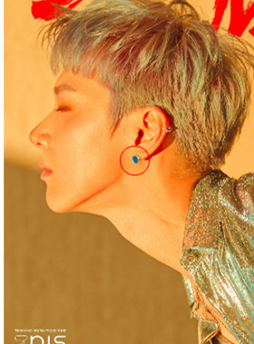 NCT TEN李永钦New Heroes明星同款耳钉防过敏粉蓝彩色耳环圈饰品