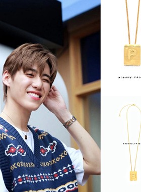 bkpp泰剧一译国潮方块金色项链