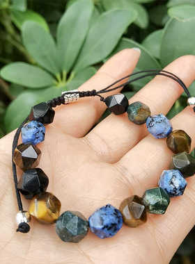 多宝虎石轻奢手链环珠情侣手链男女生日礼物编织手串