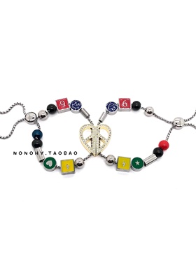 小众爱心字母情侣手链嘻哈风