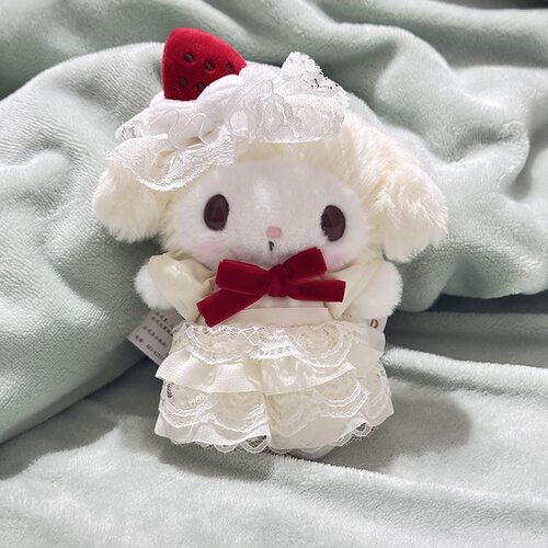 实拍-日本草莓蛋糕kitty猫包包挂件可爱毛绒公仔玩偶美乐蒂凯蒂猫