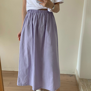 想象家SailorMoon韩系简约风纯色百搭松紧腰抽绳半身裙休闲裙女潮