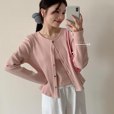 蕾丝拼接背心针织开衫两件套装女