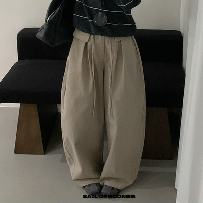 休闲裤女高腰显瘦百搭直筒阔腿裤
