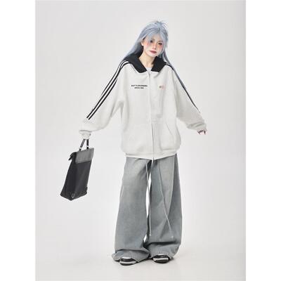 早秋穿搭美式撞色拉炼重