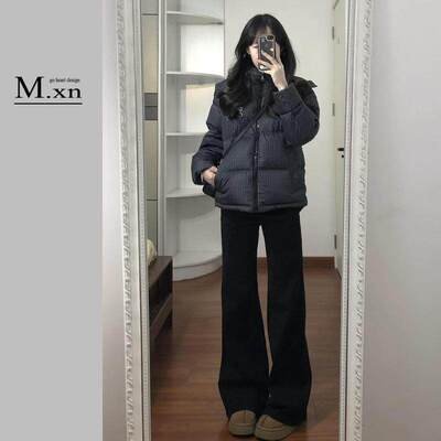 黑色微喇牛仔裤女小个子2