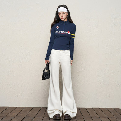 白色微喇裤三防2026春季