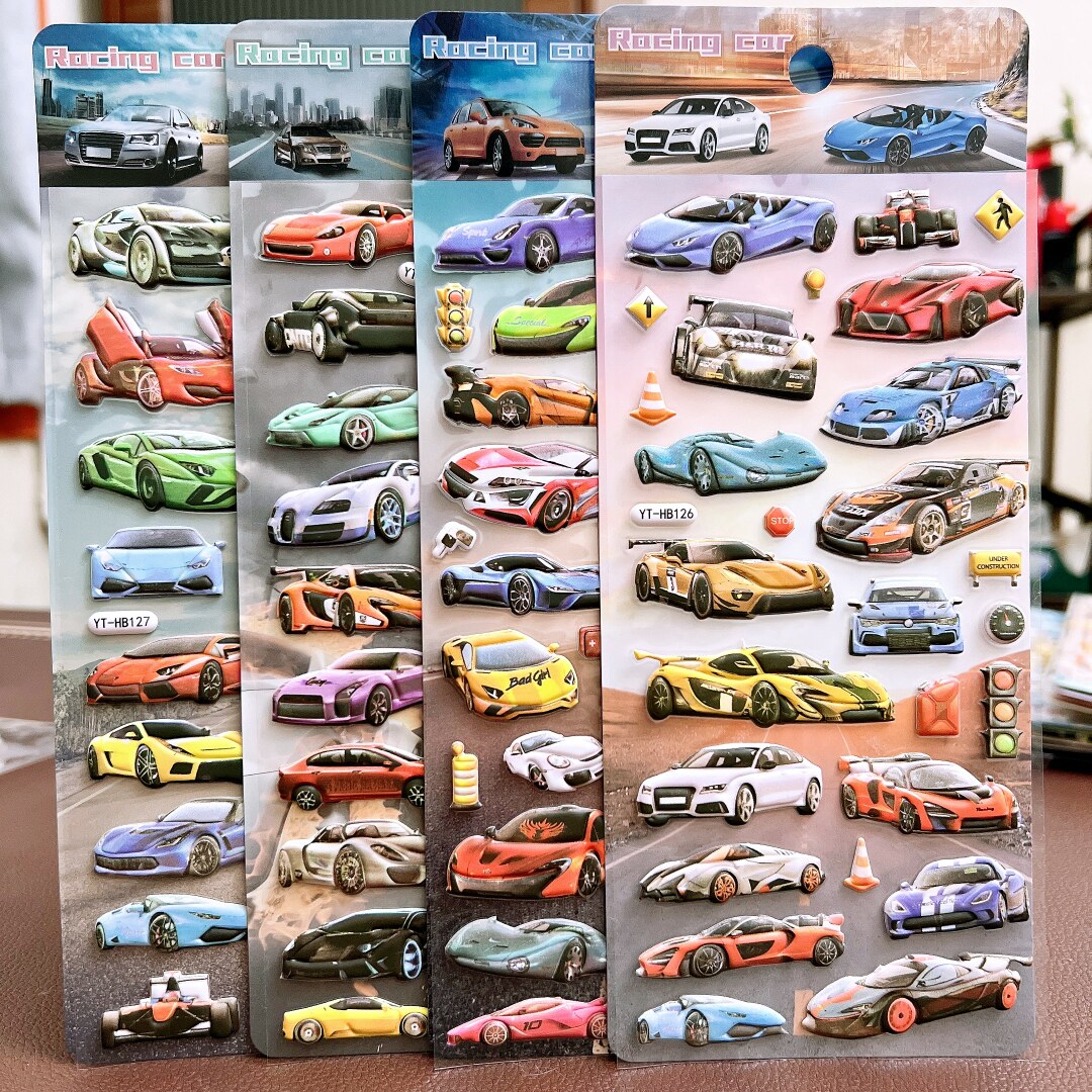 跑车赛车小汽车超跑立体3D海绵贴纸儿童益智装饰贴画玩具小粘贴,玩具/童车/益智/积木/模型,贴纸,淘宝优惠券,粉丝福利购,淘宝优惠卷