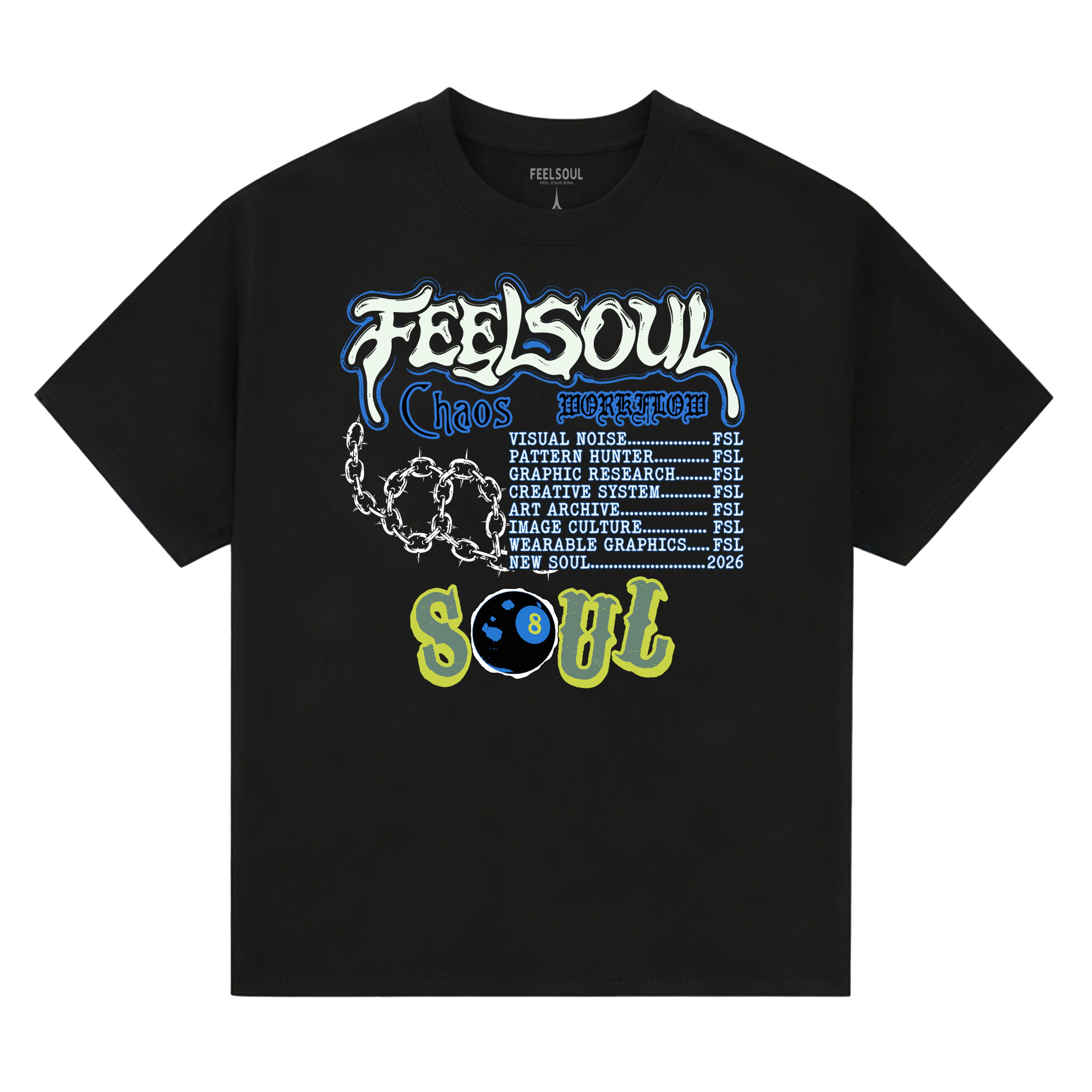 FEELSOUL美式图案印花落肩T恤