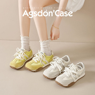 奥古狮登德训鞋女2025新款秋季厚底休闲板鞋运动阿甘鞋时尚小白鞋