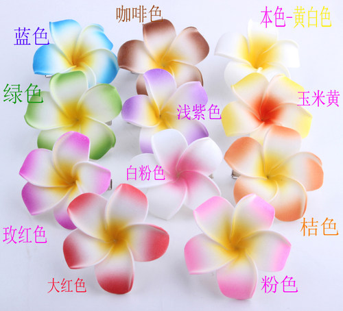 度假拍照韩国花朵发夹头饰鸡蛋花边夹海边沙滩头花度假沙滩花发饰
