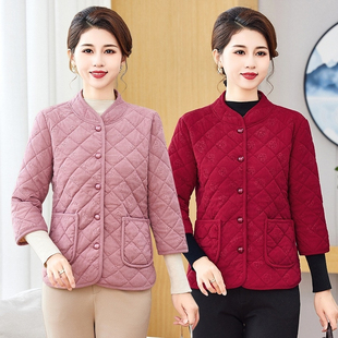中老年人女秋冬半袖棉衣外套加绒保暖坎肩妈妈装中袖马甲短袖棉袄