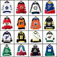 American-Style Oversized Harajuku Street Hip-Hop Loose Mid-Length Ice Hockey Jersey for Men and Women, Plus-Size Long-Sleeve Trendy Team Wear
