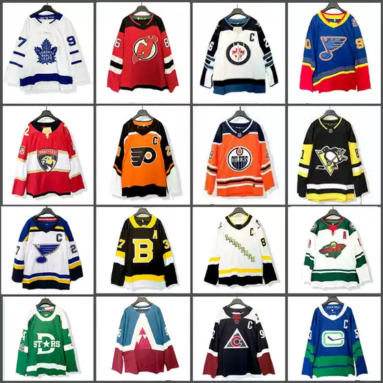 American-Style Oversized Harajuku Street Hip-Hop Loose Mid-Length Ice Hockey Jersey for Men and Women, Plus-Size Long-Sleeve Trendy Team Wear