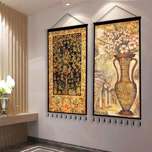 莫里斯生命树高清印制酒店遮丑装饰背景墙挂布挂毯布艺挂画