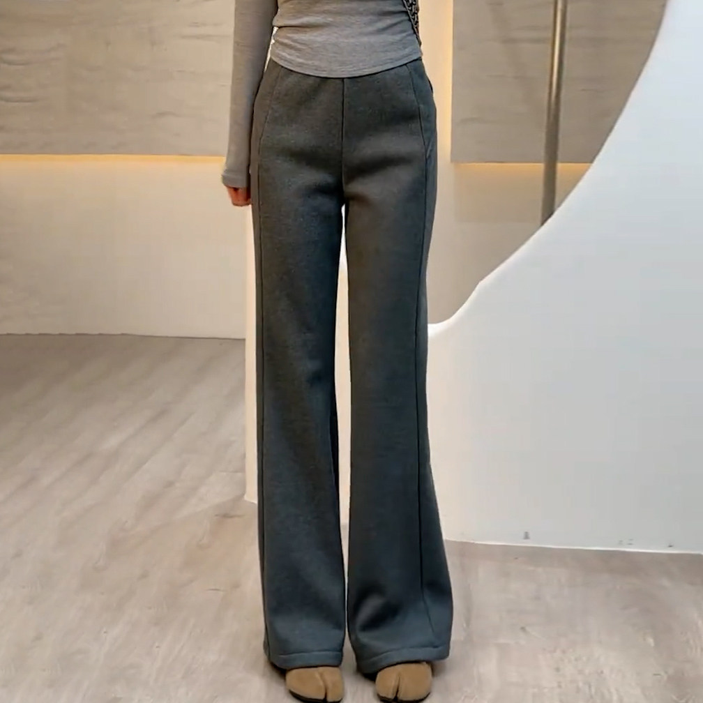 毛呢休闲裤女冬季新款高腰显瘦气质百搭弹力简约时尚窄版微喇裤,女装/女士精品,大码裤装,淘宝优惠券,粉丝福利购,淘宝优惠卷