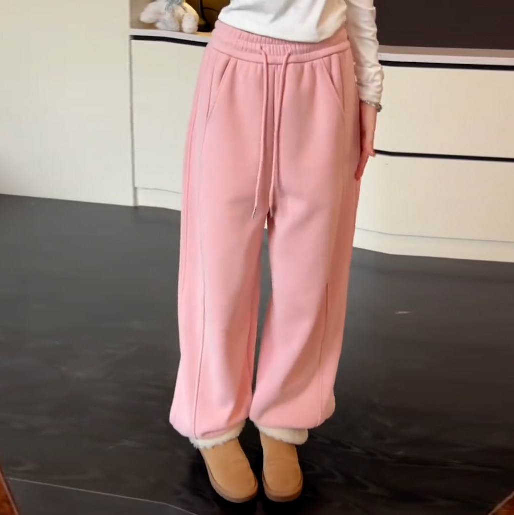 加绒保暖休闲裤女冬季新款松紧抽绳高腰小个子防风束脚运动卫裤,女装/女士精品,大码裤装,淘宝优惠券,粉丝福利购,淘宝优惠卷