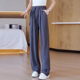 新款 女士冰丝棉麻高腰时尚 阔腿裤 2026夏季 休闲舒适慵懒垂感直筒裤