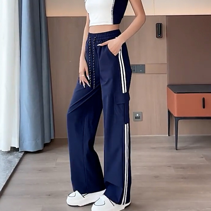 2026春季新款松紧抽绳高腰小个子休闲裤女舒适简约窄版直筒运动裤,女装/女士精品,大码裤装,淘宝优惠券,粉丝福利购,淘宝优惠卷