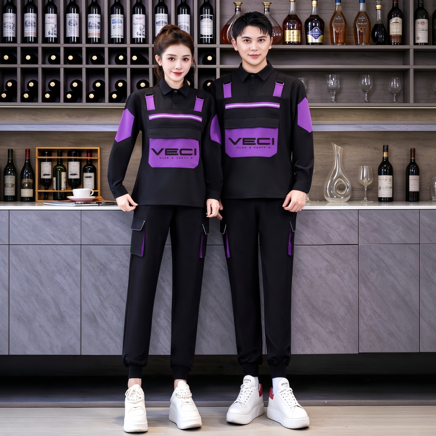 新酒吧服务员工作服长袖秋冬套装PARTYK清吧夜场员工传送KTV工装