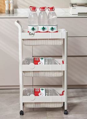 2-259富日3077三层白色置物架（带轮）40.5*29*70.2