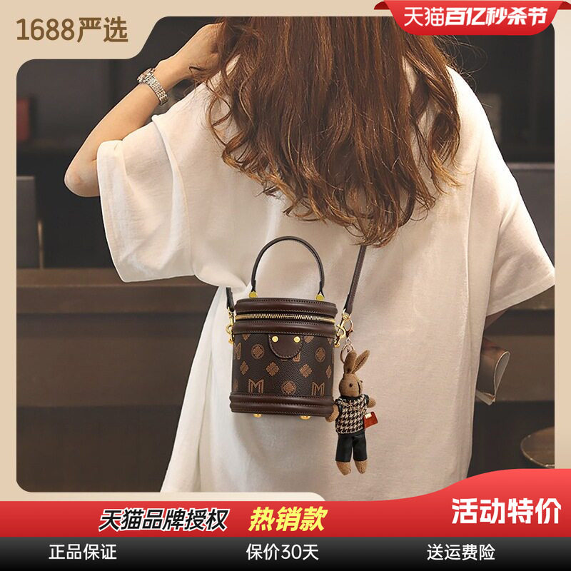 Viney包包女2026新款春夏水桶包小圆包手提单肩手机包斜挎包女包