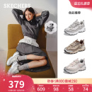 斯凯奇熊猫鞋秋冬季新款女鞋厚底增高休闲鞋银色老爹鞋时尚运动鞋