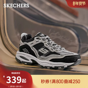 斯凯奇熊猫鞋冬季男复古老爹鞋厚底增高加绒保暖休闲运动鞋机甲鞋