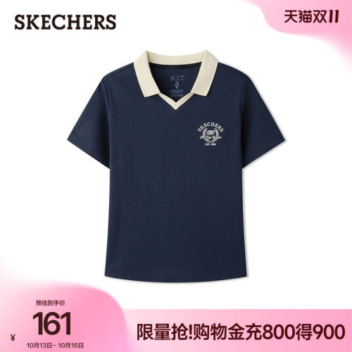 斯凯奇女款短袖POLO衫亲肤夏季