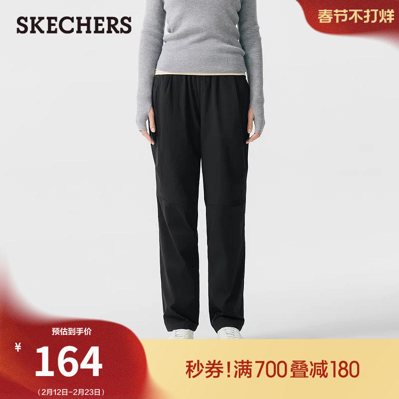 斯凯奇冬季流行女士运动长裤休闲裤瑜伽裤鲨鱼裤卫裤加绒显瘦裤子