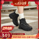 高帮鞋 冬女黑色老爹鞋 斯凯奇蜜糕鞋 厚底增高鞋 休闲 蜜蜂心愿社