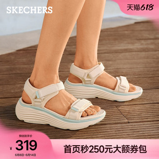 斯凯奇夏季新款凉鞋时尚好看舒适休闲女鞋增高软底户外沙滩凉拖鞋