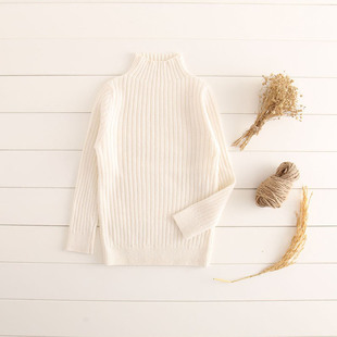 儿童纯羊绒衫女童毛衣半高领纯色男童基础薄款打底衫薄款套头线衣