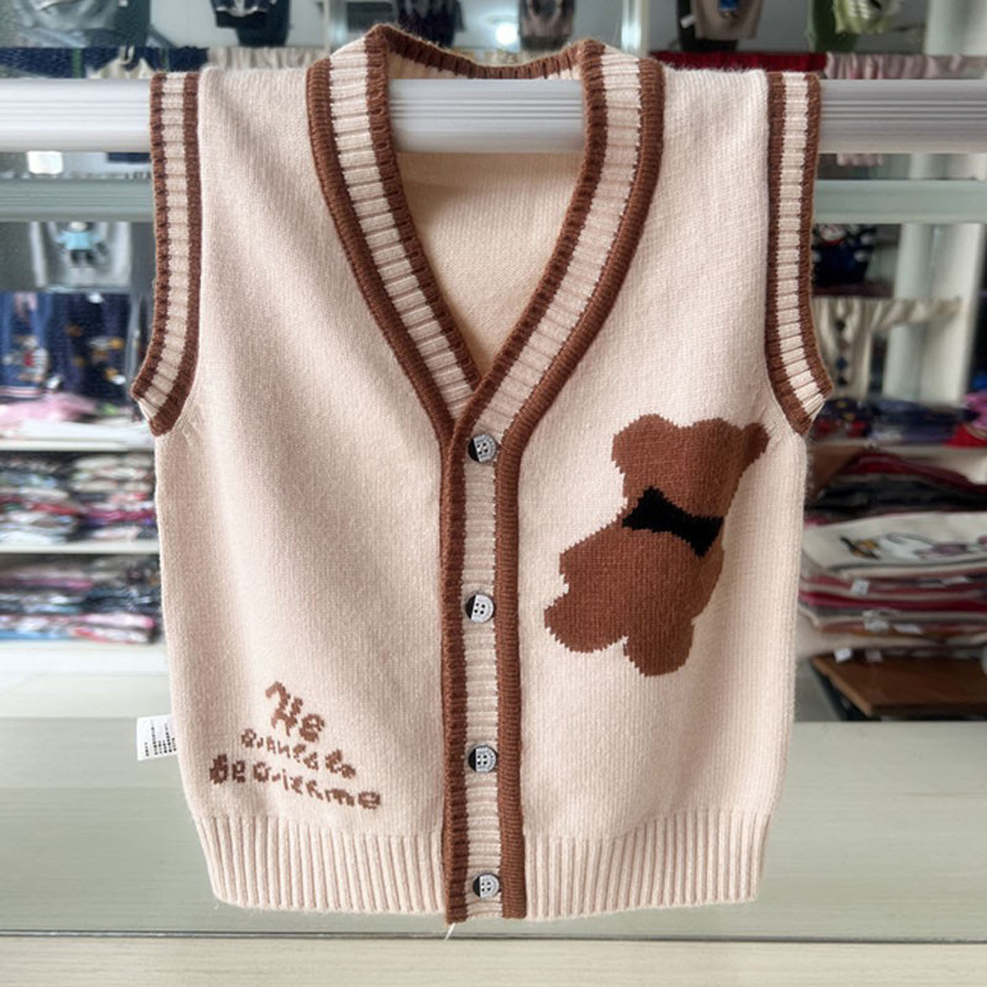 新款儿童毛衣开衫2025男女童羊绒针织背心马甲中大童羊毛坎肩外套