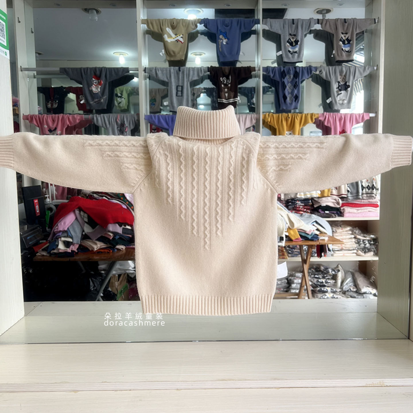 秋冬女童高领毛衣儿童100%纯羊毛衫女孩中大童纯色圆领针织打底衫