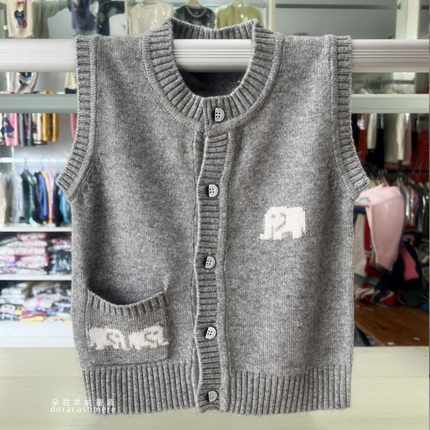 儿童针织背心开衫2025新款春秋男童马甲坎肩宝宝卡通童装洋气