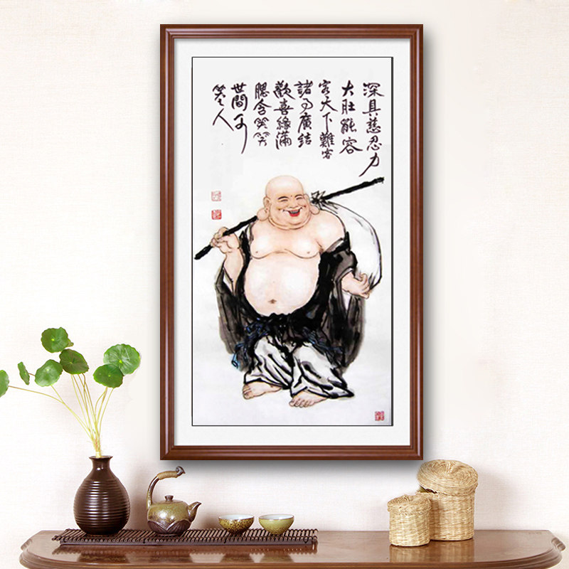 大肚佛弥勒佛十字绣笑口常开新款客厅diy佛像自己绣手工客厅刺绣
