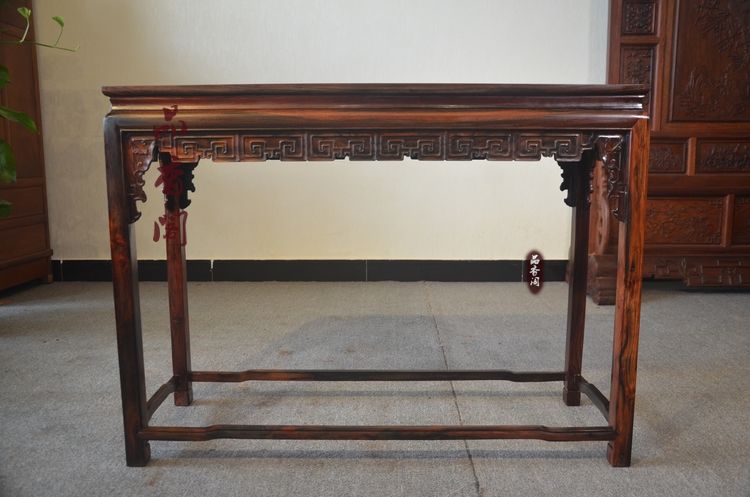 红木家具老挝大红酸枝条案玄关台品香阁案台半圆台红木供桌条案