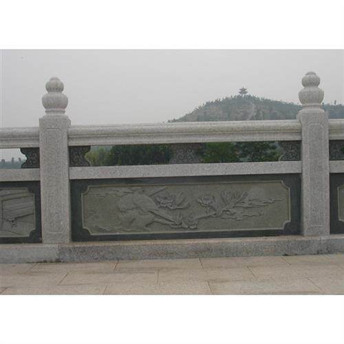 石刻浮雕栏杆厂家河边石质栏杆板价格路边花岗岩栏杆图
