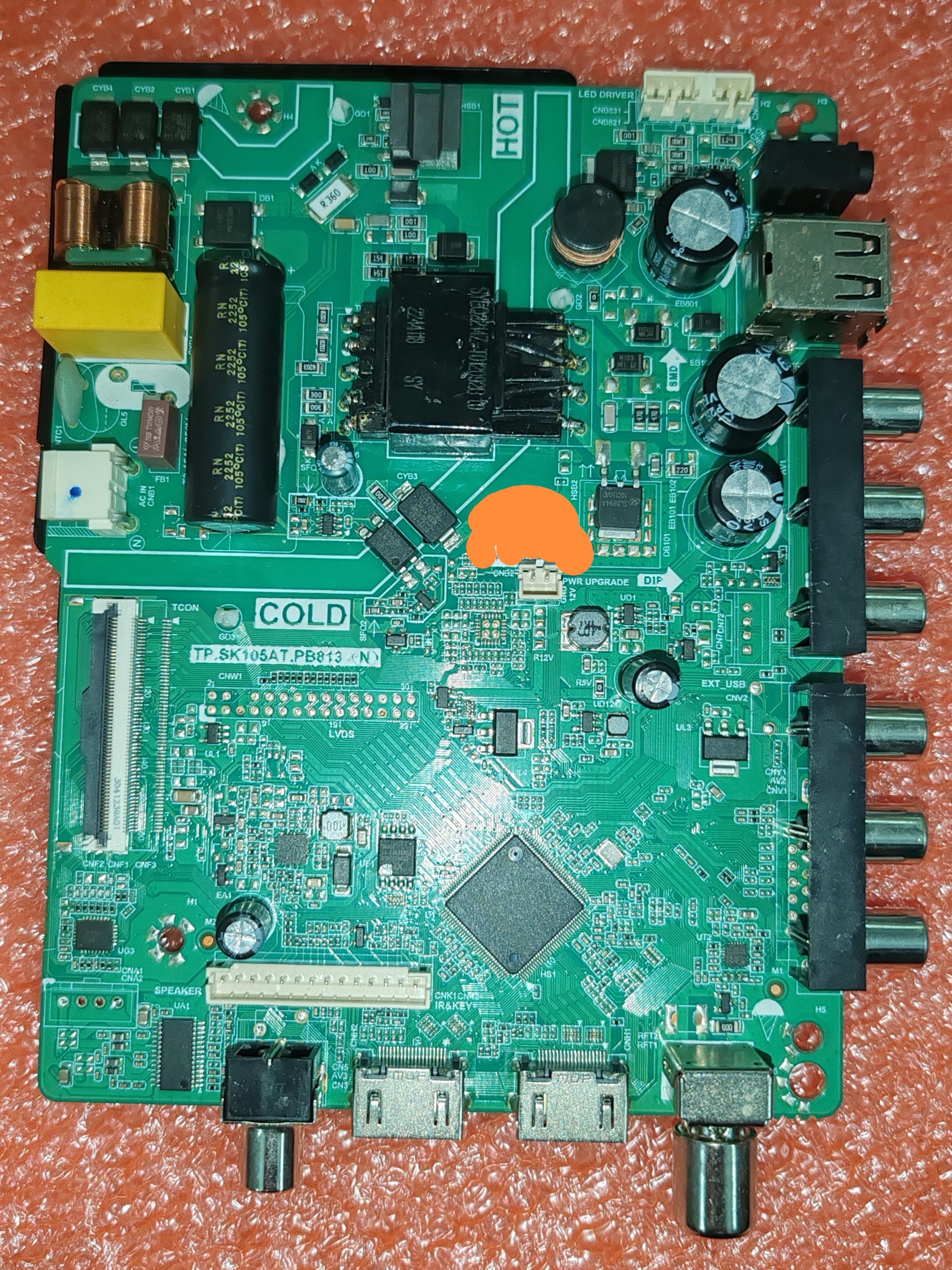 TP.SK105AT.PB813  3合1电视机主板，带逻辑板的接口实物照发货