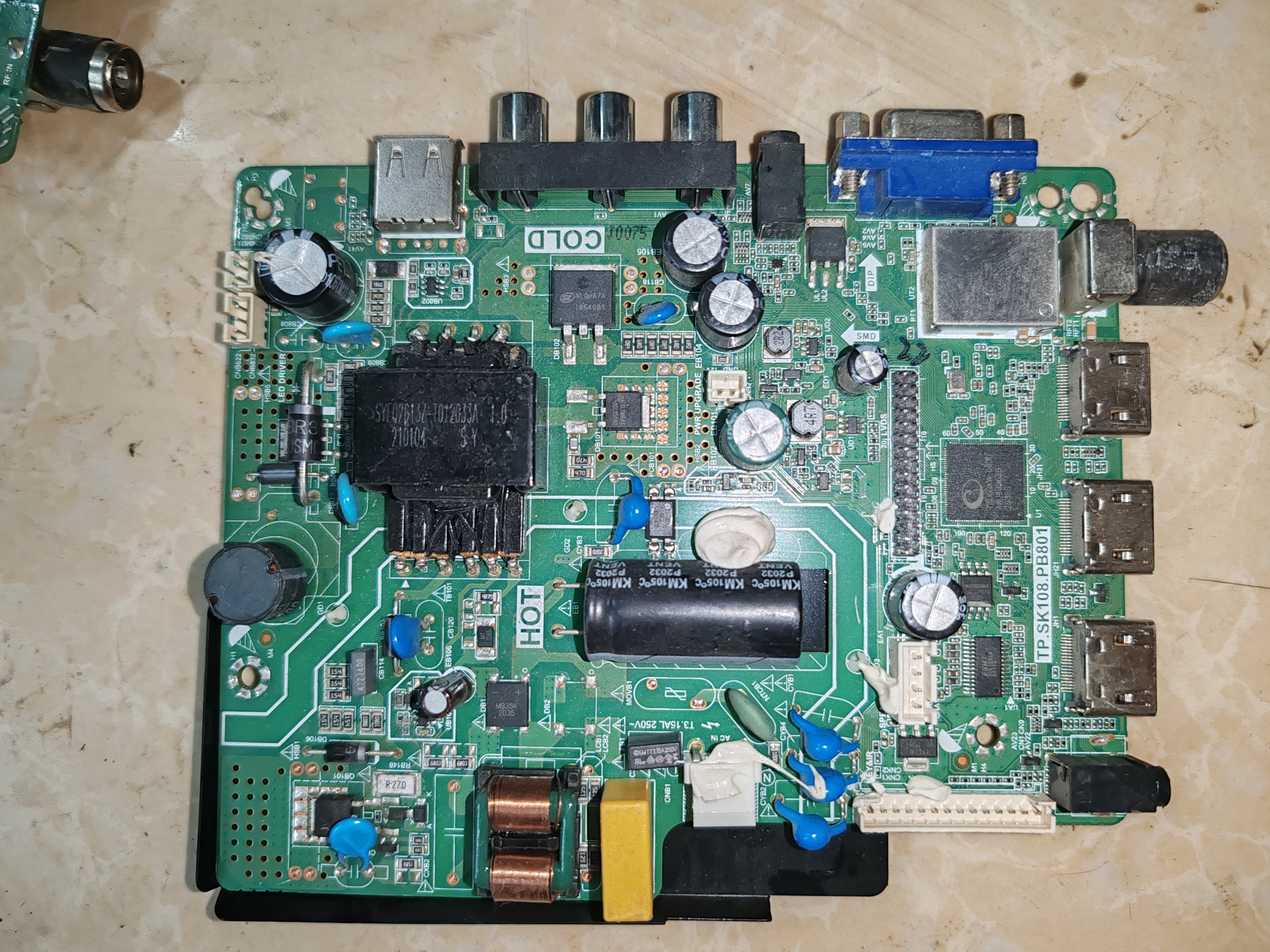 TP.SK108.PB801 三合一电视主板，原装乐华39l3测试好发货