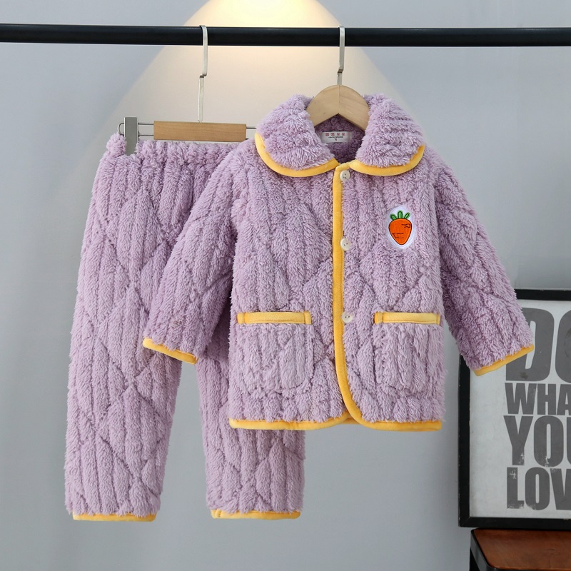 女童冬季加厚款珊瑚绒家居服