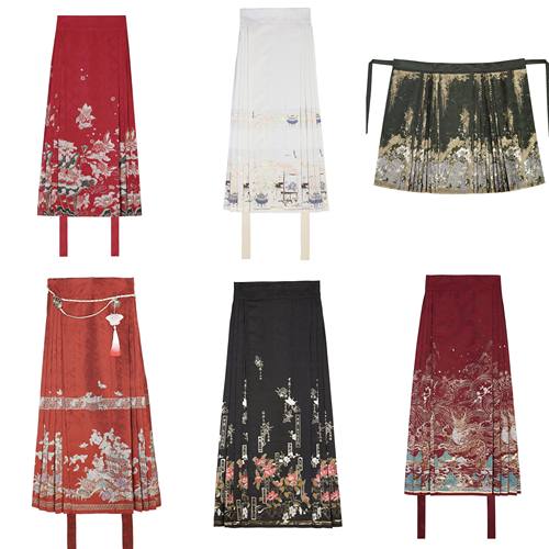 清仓 汉服元素新中式中国风织金锦明制日常马面裙一片式下裙特价