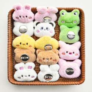 10元包邮 可爱毛绒小动物胸针卡通少女心窗帘装饰包包搭配别针