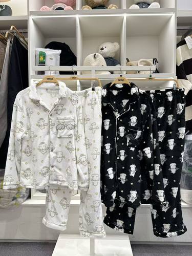现货 韩国正品采购SPAO ganadi联名睡衣珊瑚绒睡衣男女同款