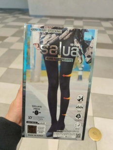 现货韩国salua压力瘦腿袜春秋加绒加厚保暖提臀打底袜连袜裤