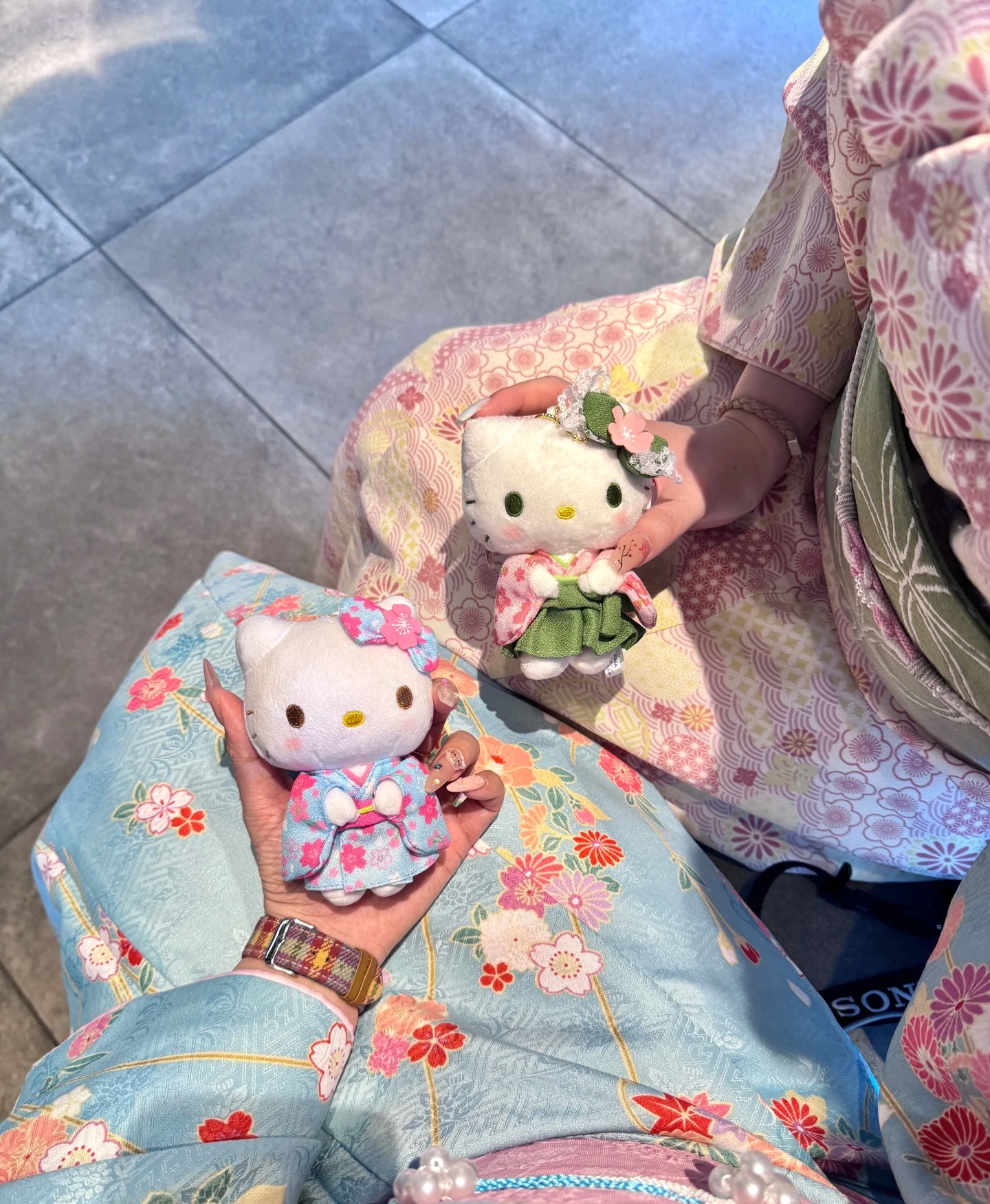 现货日本采购Sanrio三丽鸥NAKAJIMA樱花抹茶和服kitty挂件娃娃