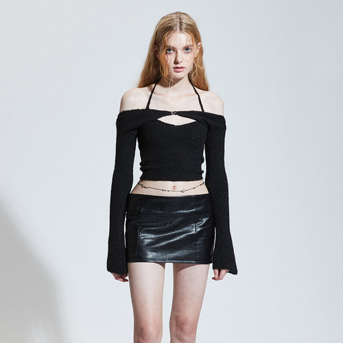 painorpleasur针织两件套上衣