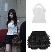 aespa吉赛尔同款 韩国illio复古蛋糕裙女夏芭蕾风蓬蓬裙y2k短裙子